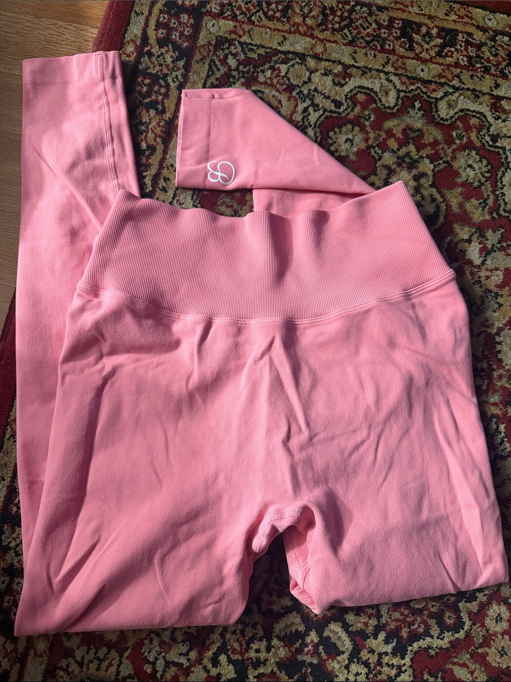 Bombshell sportswear V back scrunch seamless Leggings PINK S